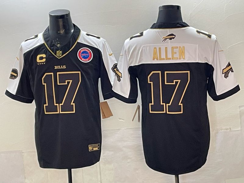 Men 2026 Buffalo Bills #17 Allen black gold three generations Nike Limited NFL Jersey style 007->buffalo bills->NFL Jersey